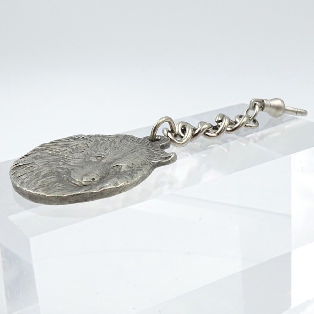 Vintage 1983‎ Rawcliffe Pewter I Love My Keeshond Dog Keychain Pet Lover - Picture 8 of 10